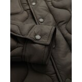 Ombre Men's quilted jacket in shirt cut - khaki | ePonuda.com