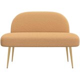  Oblikovana klupa s naslonjačem Bež 110 x 60 x 76 cm Bouclé | shoptok.hr