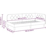  Kutni okvir kreveta Svijetlo siva 90 x 190 cm Baršun | shoptok.hr