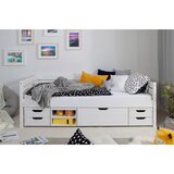 MID.YOU Postelja S Predalom Naomi, 90x200, Bor, Bela, Masivna | Shoptok.si