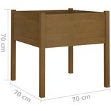  Vrtna sadilica smeđa boja meda 70x70x70 cm od masivne borovine | Eponuda.com