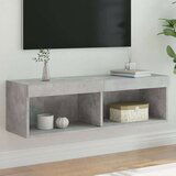 TV ormarić s LED svjetlima siva boja betona 100x30x30 cm | shoptok.hr