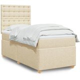  Krevet s oprugama i madracem krem 100 x 200 cm od tkanine | shoptok.hr