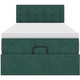  Otomanski krevet s madracem i LED tamnozeleni 90x200 cm baršun | Eponuda.com