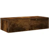 vidaXL Stenska polica s predali dimljen hrast 60x26,5x15 cm inž. les, (21814480)
