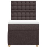  Krevet s oprugama i madracem tamnosmeđi 90 x 190 cm od tkanine | shoptok.hr