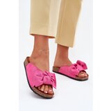 Boto Women's Cork Sole Slippers With Bow Fuchsia Seressa | shoptok.hr