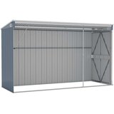 vidaXL Zidno vrtno spremište sivo 118 x 288 x 178 cm pocinčani čelik | shoptok.hr