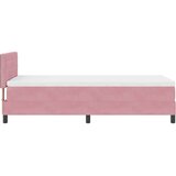  LED Box Spring Krevet Ružičasta 100 x 200 cm Baršun | shoptok.hr