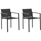  Vrtni stoli 2 pcs Črna in anthracit 53,5 x 59 x 77 cm, (5000285734) | Shoptok.si