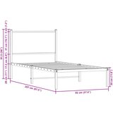 Metalni okvir kreveta bez madraca smeđi hrast 90x200 cm | shoptok.hr