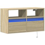  Zidni TV ormarić s LED svjetlima boja hrasta 80 x 31 x 45 cm | shoptok.hr