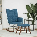  Stolica za ljuljanje s osloncem za noge plava baršunasta | shoptok.hr