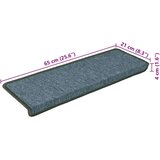  Stopniščne preproge 30 kosov 65x21x4 cm temno zelene pravokotne robove | Shoptok.si