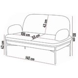 Atelier Del Sofa Set namještaja za dnevni boravak, 3 dijela Aster, siva | Eponuda.ba