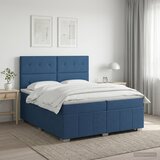  Boxspring krevet s madracem Plava 200 x 200 cm Tkanina | shoptok.hr