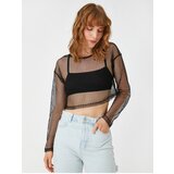 Koton Long Sleeve T-Shirt Fishnet Crop | Shoptok.si