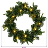  Božićni vijenac Zelena Ø 30 cm PVC i PE 25 LED lampica | shoptok.hr