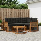  Set vanjskih sofa 5 kom. Prirodna i crna | shoptok.hr