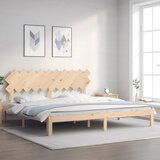 vidaXL Posteljni okvir z vzglavjem 200x200 cm trden les | Shoptok.si
