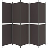 Sobna pregrada s 6 panela smeđa 250x220 cm od tkanine | Shoptok.si