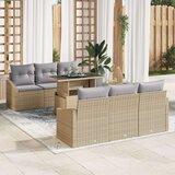  Vrtni Sofa Set Set od 7 Bež i siva Ratan čelična konstrukcija | shoptok.hr