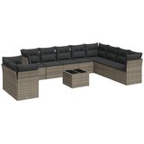 Maison Chic Seti vrtnega pohištva - Vrtna garnitura - Vrtni pohištvo set 11-delna z blazinami siv poli ratan, (21809832) | Shoptok.si