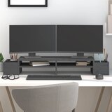 vidaXL Stalak za monitor sivi 100 x 27,5 x 15 cm od masivne borovine Cijene