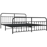 Metalni okvir kreveta uzglavlje i podnožje crni 200x200 cm | shoptok.hr