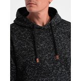 Ombre Bluza męska nierozpinana kangurka z kapturem - grafitowy melanż | shoptok.hr