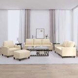  4-dijelni set sofa s jastucima krem od tkanine | shoptok.hr