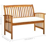  Vrtna klupa dvosjed s jastukom 120 cm masivno bagremovo drvo | shoptok.hr