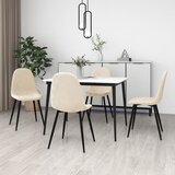 vidaXL Jedilni stoli 4 kosi kremno bel žamet | Shoptok.si