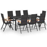  9-dijelni vrtni blagovaonski set crno-smeđi | shoptok.hr