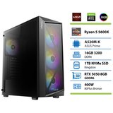 PCPLUS gaming namizni računalnik Ryzen 5 5600X/16GB/NVMe SSD 1TB/RTX 5050 OC 8GB/brez OS 149391 Cene