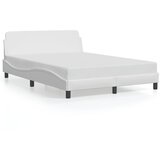 vidaXL Posteljni okvir z vzglavjem bel 137x190 cm umetno usnje, (21072543) | Shoptok.si