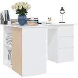  Kutni radni stol bijeli 145 x 100 x 76 cm konstruirano drvo | shoptok.hr