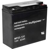 Multipower PB-12-22-M5 MP22-12C svinčeni akumulator 12 V 22 Ah svinčevo-koprenast (Š x V x G) 181 x 167 x 76 mm M6-vijačni priklop obstojnostni cikel\, brez vzdrževanja\, nizko samopraznjenj, (20438603) Cene