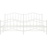 Metalni okvir kreveta uzglavlje i podnožje bijeli 193 x 203 cm | shoptok.hr