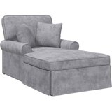 vidaXL Ležaljka s suknjom s jastukom Svjetlosiva 157 x 91 x 91 cm ARES - Svjetlosiva | shoptok.hr