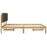  Krevetni okvir s tapiciranim uzglavljem Bijelo isprana i taupe - Bijelo isprana i taupe 120 x 190 cm | shoptok.hr