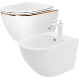 Rea Komplet: Carlo Flat Mini WC školjka brez oboda + Carlo Mini Bidet | Shoptok.si