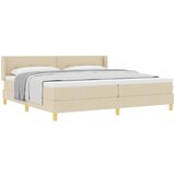 vidaXL Postelja z vzmetnico z vzmetnico krema 200 x 200 cm blago, (5000128137) | Shoptok.si