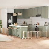 vidaXL Vrata za pse s vratašcima 9 panela sklopiva 450 cm drvo topole | shoptok.hr