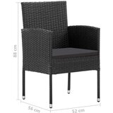  5-dijelni vrtni blagovaonski set crni | shoptok.hr