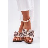 Boto Ladies sandals with bow on cork platform beige Lisandrea | ePonuda.com