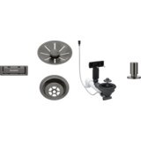 Blanco pribor satin dark steel infino set 1x3,5" (skodelica, infino okrasna rozeta, c-prelivni prelivni set), z daljinskim upravljalnikom okrogel dvigalnik satin dark steel | Shoptok.si