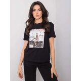 Fashion Hunters Černé tričko s nášivkami | Shoptok.si