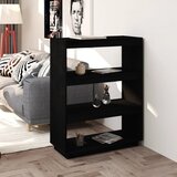 vidaXL knjižna omara za razdelitev prostora črna 80x35x103 cm borovina Cene