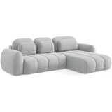 Makamii Svijetlo siva sklopiva/s prostorom za odlaganje kutna garnitura od bouclé tkanine (s desnim kutom/s ležaljkom) Pele – | shoptok.hr